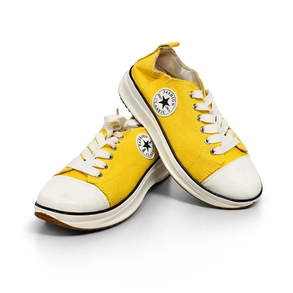 ✨ New Without Tags – Yellow High-Top Platform Sneakers (Size 36)